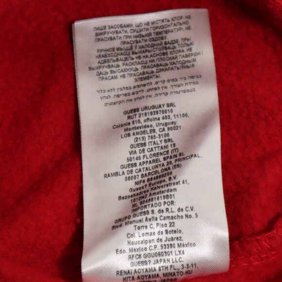 Women's Red Guess Sweatshirt Large Guess Logo Pull String Y2K - Picture 10 of 10